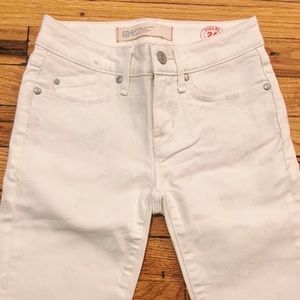 Marc by Marc Jacobs White Lou Skinny w\ polka dots